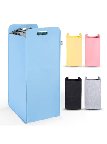 HENNEZ Wäschekorb Katy Filz 75l hellblau Blau