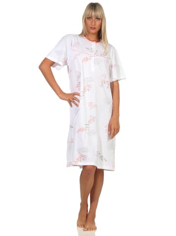 NORMANN Nachthemd kurzarm Design Knopfleiste am Hals - 62345 in rosa