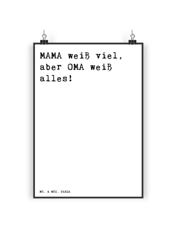 Mr. & Mrs. Panda Poster MAMA weiß viel, aber... mit Spruch in Weiß