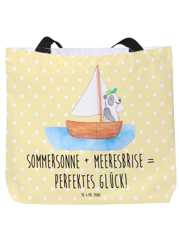 Mr. & Mrs. Panda Reisetasche Sommer Meer Glück mit Spruch in Gelb Pastell