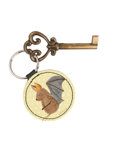 Mr. & Mrs. Panda Taschenanhänger Fledermaus Sitzen ohne Spruch in Gelb Pastell