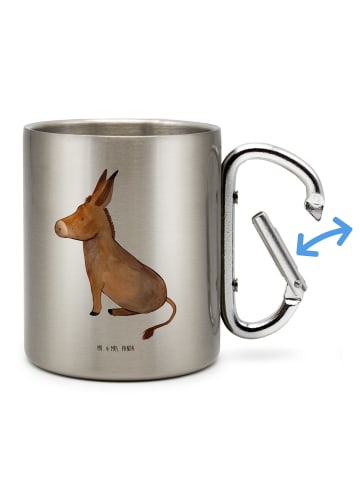 Mr. & Mrs. Panda karabiner tasse Esel ohne Spruch in Silber