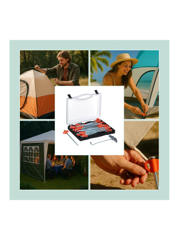 relaxdays 30 x Felsbodenhering in Silber/ Orange