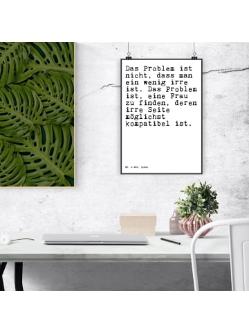 Mr. & Mrs. Panda Poster Das Problem ist nicht,... mit Spruch in Weiß
