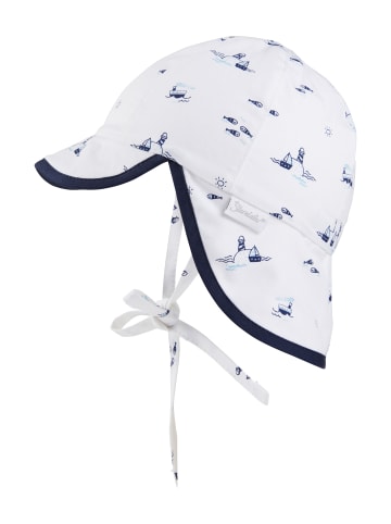 Sterntaler Schirmmütze mit Nackenschutz Leuchttürme in weiß