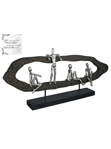 GILDE Skulptur "Hang Out" in Silber/ Schwarz - H. 35 cm - B. 75 cm