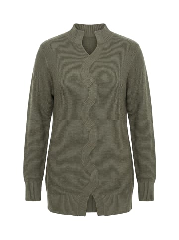 Ulla Popken Pullover in dunkel khaki