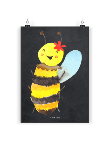 Mr. & Mrs. Panda Poster Biene Happy ohne Spruch in Kreidetafel