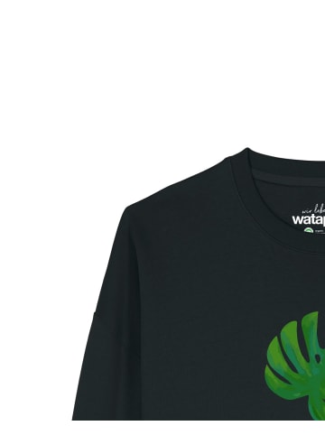 wat? Apparel Sweatshirt Monstera 2.0 in Schwarz