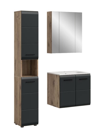 ebuy24 Badmöbelset Ice Schwarz 105 x 46 cm