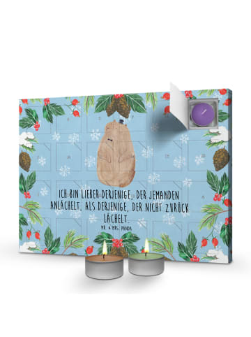 Mr. & Mrs. Panda adventskalender mit kerzen Murmeltier mit Spruch in Eisblau