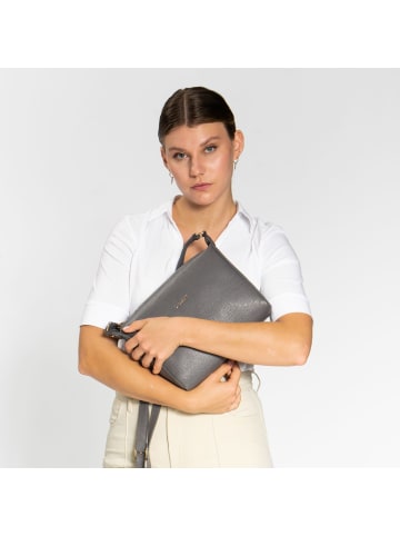 Lazarotti Bologna Leather Umhängetasche Leder 25 cm in grey