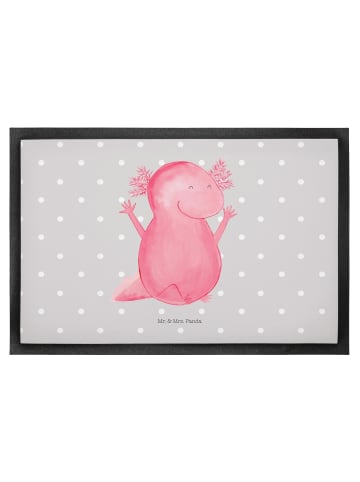 Mr. & Mrs. Panda Fussmatte Axolotl Hurra ohne Spruch in Grau Pastell