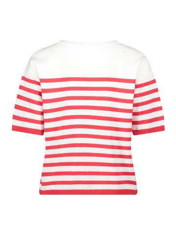 CARTOON Strickpullover mit Rundhalsausschnitt in Cream/Red