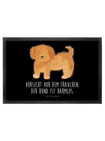 Mr. & Mrs. Panda Schmutzmatte Hund Flauschig mit Spruch in Schwarz