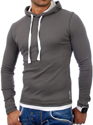 RESLAD Sweatshirt Detroit in anthrazit-weiß