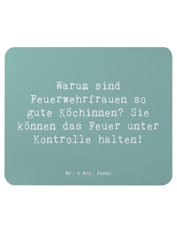 Mr. & Mrs. Panda Maus-Pad Spruch Feuerwehrfrau Köchin mit Spruch in Meeresbrise
