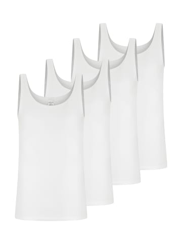Schiesser Unterhemd / Tanktop Cotton Essentials Feinripp in Weiß