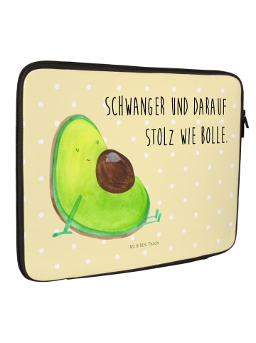 Mr. & Mrs. Panda Hülle Laptop Avocado Schwangerschaft mit Spruch in Gelb Pastell
