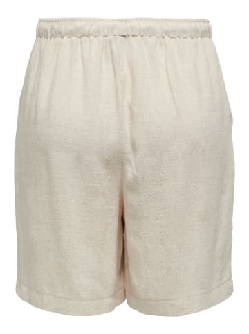 ONLY Shorts mit Bindeband in Leinenoptik in Sand