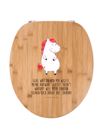 Mr. & Mrs. Panda Motiv WC Sitz Einhorn Wut mit Spruch in Braun