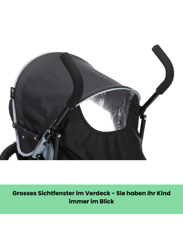 fillikid Sportwagen Buggy Glider Exklusiv in Schwarz/Grau