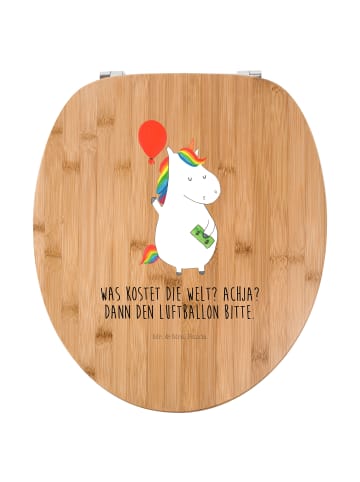 Mr. & Mrs. Panda Motiv WC Sitz Einhorn Luftballon mit Spruch in Braun