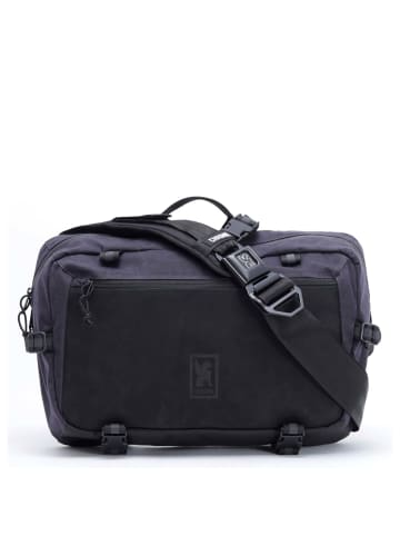 CHROME Kadet Max - Umhängetasche 15" 39.5 cm (steel blue) in black canvas leather