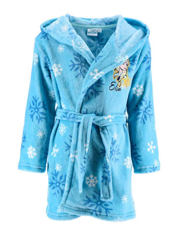 Disney Frozen Bademantel Mädchen Elsa mit Kapuze aus Fleece in Blau