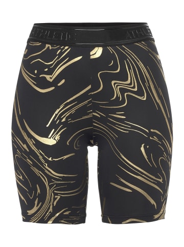 LASCANA ACTIVE Funktionsshorts in schwarz -goldfarben