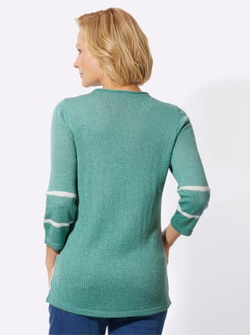 WITT WEIDEN Rundhals-Pullover in salbei-ecru-gemustert