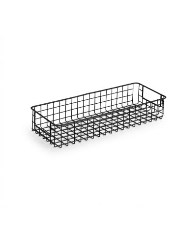 relaxdays 3 x Drahtkorb in Schwarz - (B)41 x (H)7,5 x (T)16 cm