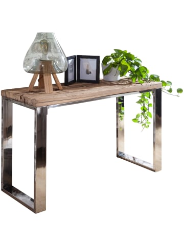 KADIMA DESIGN Upcycling-Ablagetisch aus Holz & Metall, Industrie-Stil (115 cm)