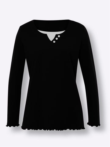 Sieh an! 2-in-1-Shirt in schwarz-weiß