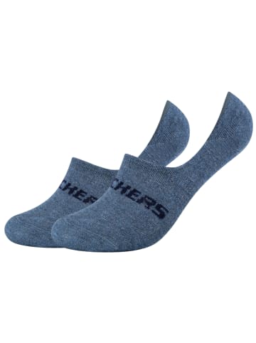 Skechers Skechers 2PPK Mesh Ventilation Footies Socks in Blau