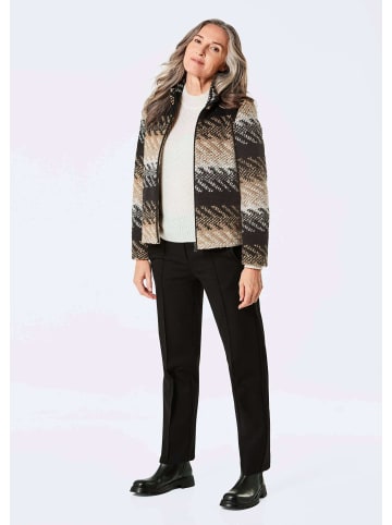 GOLDNER Gerade Herbstjacke, Blockstreifen in schwarz / gemustert