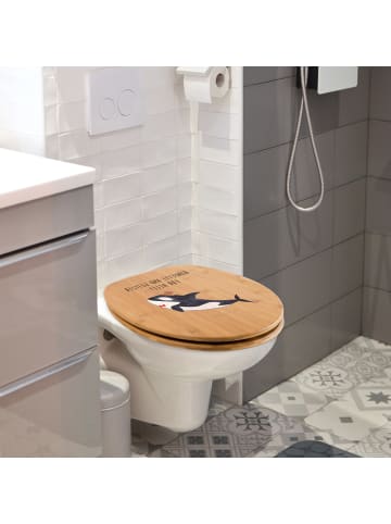 Mr. & Mrs. Panda Motiv WC Sitz Orca Zylinder mit Spruch in Braun