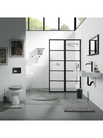 REDBEST Duschvorlage halbrund Frisco in anthrazit-hellgrau