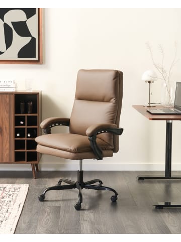 Beliani Chefsessel SERENE in Braun/Schwarz - (W) 70 x (H) 105 x (L) 70 cm