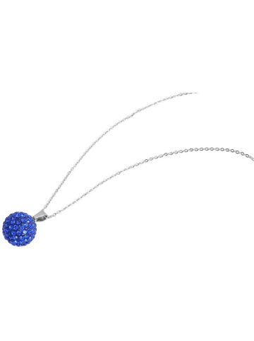 Adeliás Damen Halskette – Ankerkette aus Edelstahl mit Zirkonia 43 cm in silber