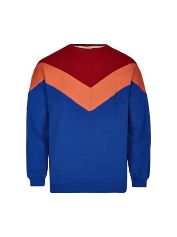 MANITOBER Cut & Sew Sweatshirt in Red/Rust/Blue