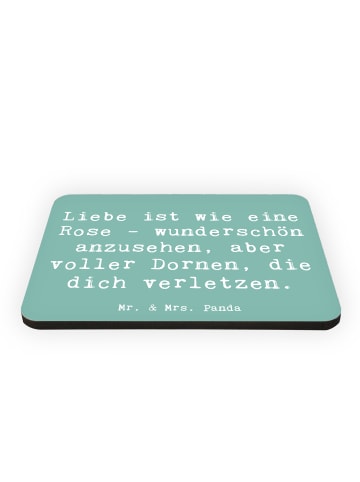 Mr. & Mrs. Panda Fridge Magnet Spruch Rose Herzschmerz mit Spruch in Meeresbrise