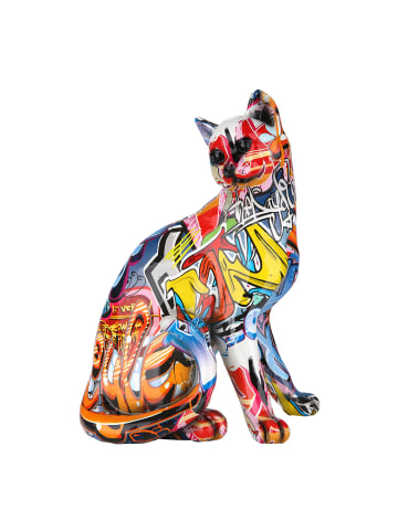 GILDE Katze "Street Art" in Bunt - H. 29 cm - B. 23 cm