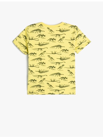 KOTON T-shirt in Gelb Gemustert