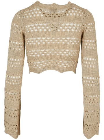 Urban Classics Urban Classics Damen Ladies Cropped Crochet Knit Sweater in softseagrass