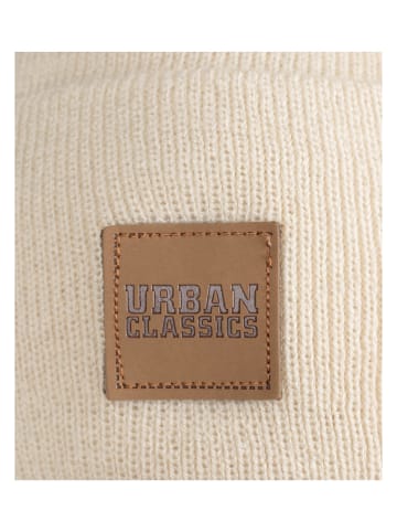 Urban Classics Urban Classics Unisex Synthetic Leatherpatch Long Beanie in sand