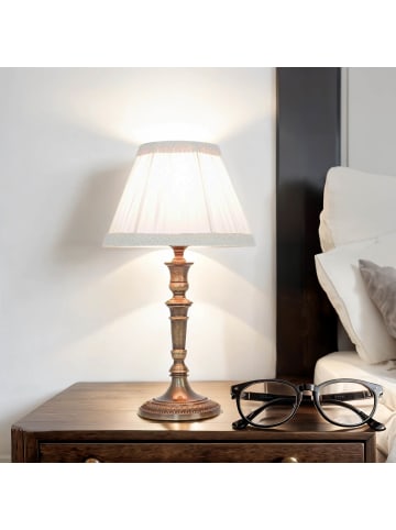 Licht-Erlebnisse Tischlampe Ø 20 x (H)24 cm in Bronze hell glänzend Beige