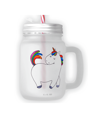 Mr. & Mrs. Panda Trinkglas Mason Jar Einhorn Stolzieren ohne Spruch in Transparent