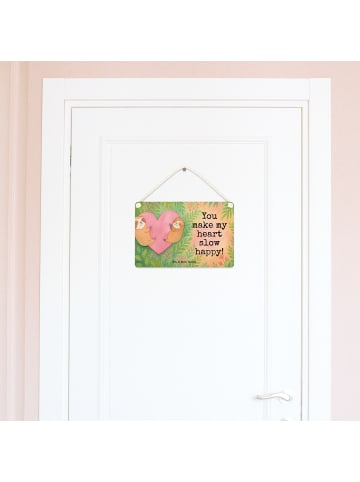 Mr. & Mrs. Panda Schild Faultiere Herz Design mit Spruch in Weiß