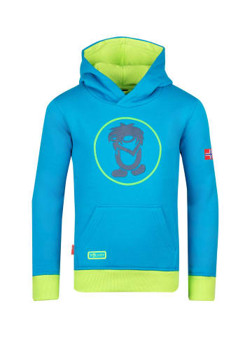 Trollkids Hoodie Pullover mit Kapuze "Troll" in Hellblau/Limette/Nachtblau